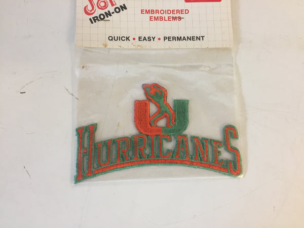Vintage NOS 1990's University Of Miami Hurricanes Iron-On Embroidered Emblems Patch by JOY Iron-on's Florida