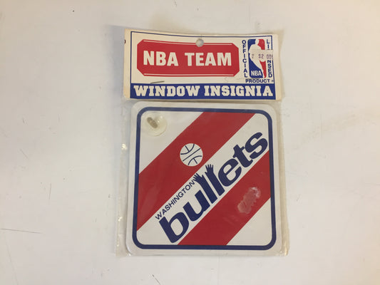 Vintage NOS 1990's Washington Bullets NBA Team Window Insignia