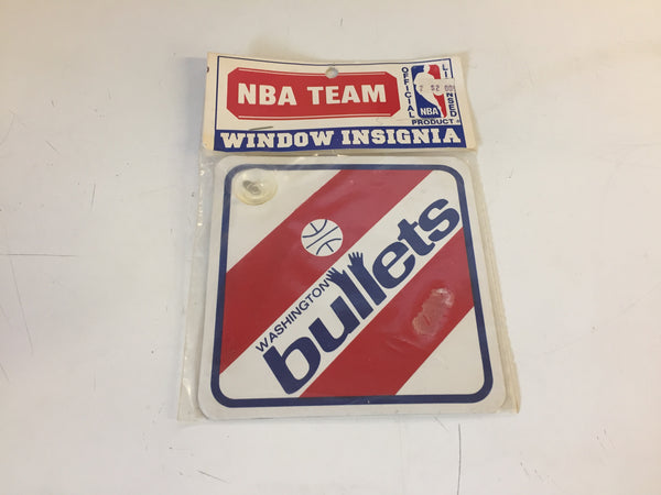 Vintage NOS 1990's Washington Bullets NBA Team Window Insignia