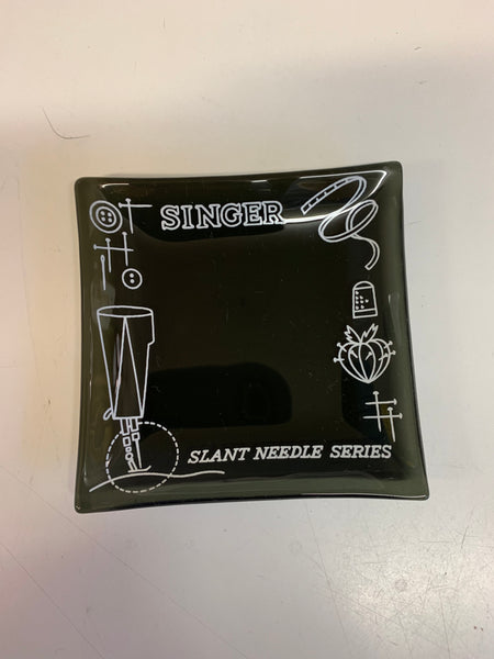 Vintage Black Glass Singer Sewing Dish Slant Needle Series