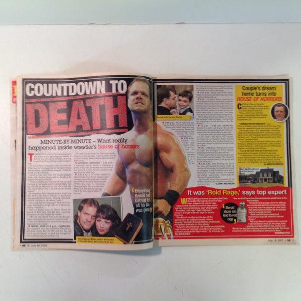 Vintage July 6 2007 NATIONAL ENQUIRER Julia Roberts Demi Moore Britney Spears Chris Benoit