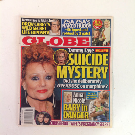 Vintage August 13 2007 GLOBE Drew Carey Zsa Zsa Naked Husband Tammy Faye Suicide Anna Nicole