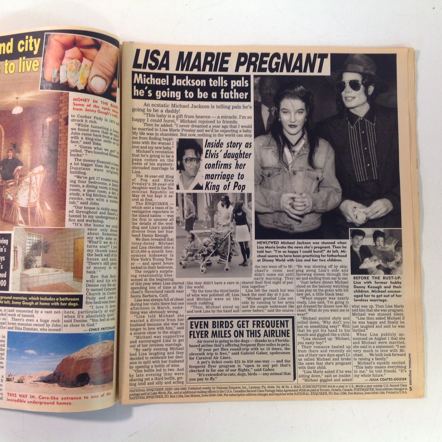 Vintage Aug 16 1994 NATIONAL ENQUIRER OJ's Women Michael Jackson Lisa Marie Pregnant Annette Funicello OD