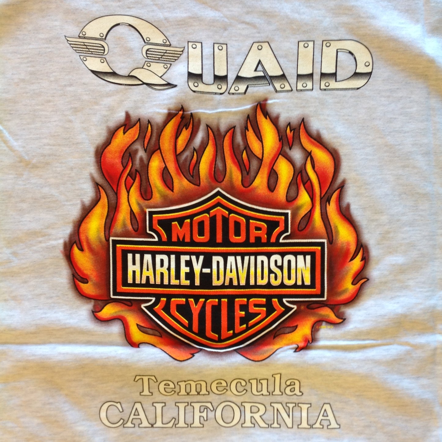 RK Stratman Cotton Gray Dragon Vs Eagle XL Official Souvenir Quad Harley Davidson Motorcycles Temecula California T-Shirt Tags