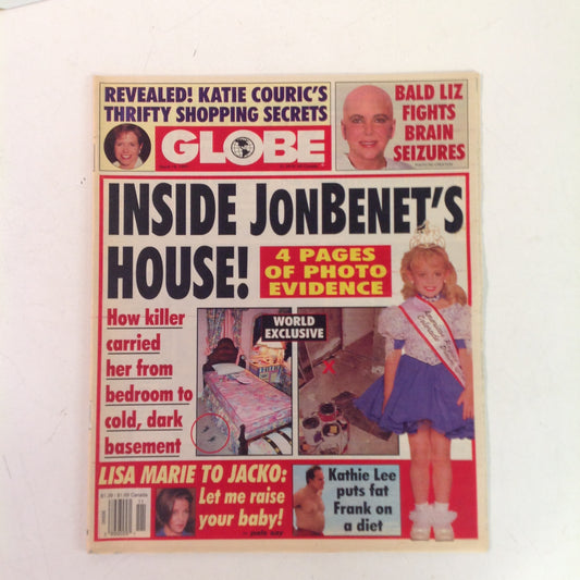 Vintage Mar 18 1997 GLOBE Bald Liz Taylor JonBenet Murder House Lisa Marie Jacko Baby Drama