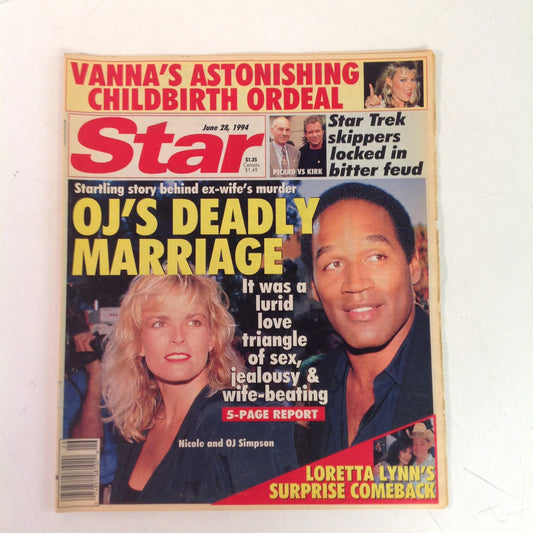 Vintage June 28 1994 STAR OJ's Deadly Marriage Picard Vs Kirk Vanna White Childbirth Loretta Lynn Comeback