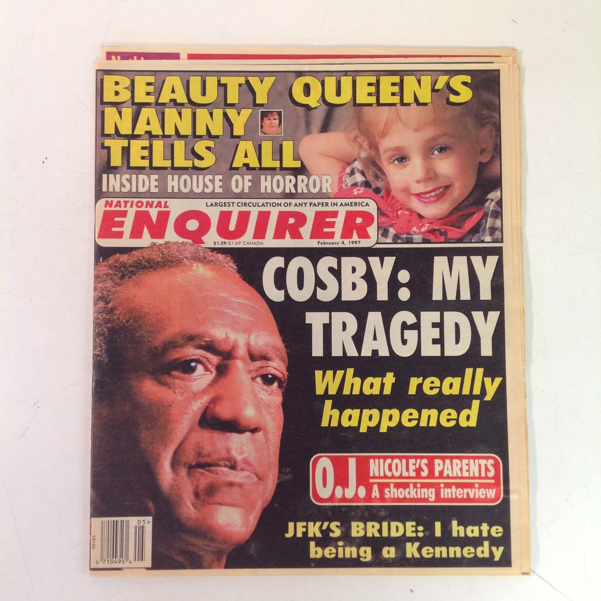 Vintage Feb 4 1997 NATIONAL ENQUIRER Cosby My Tragedy JonBenet's Nanny House of Horror