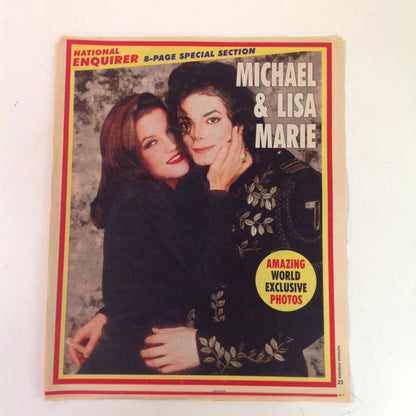 Vintage 1990's NATIONAL ENQUIRER Michael Jackson & Lisa Marie Presley 8-Page Special Section