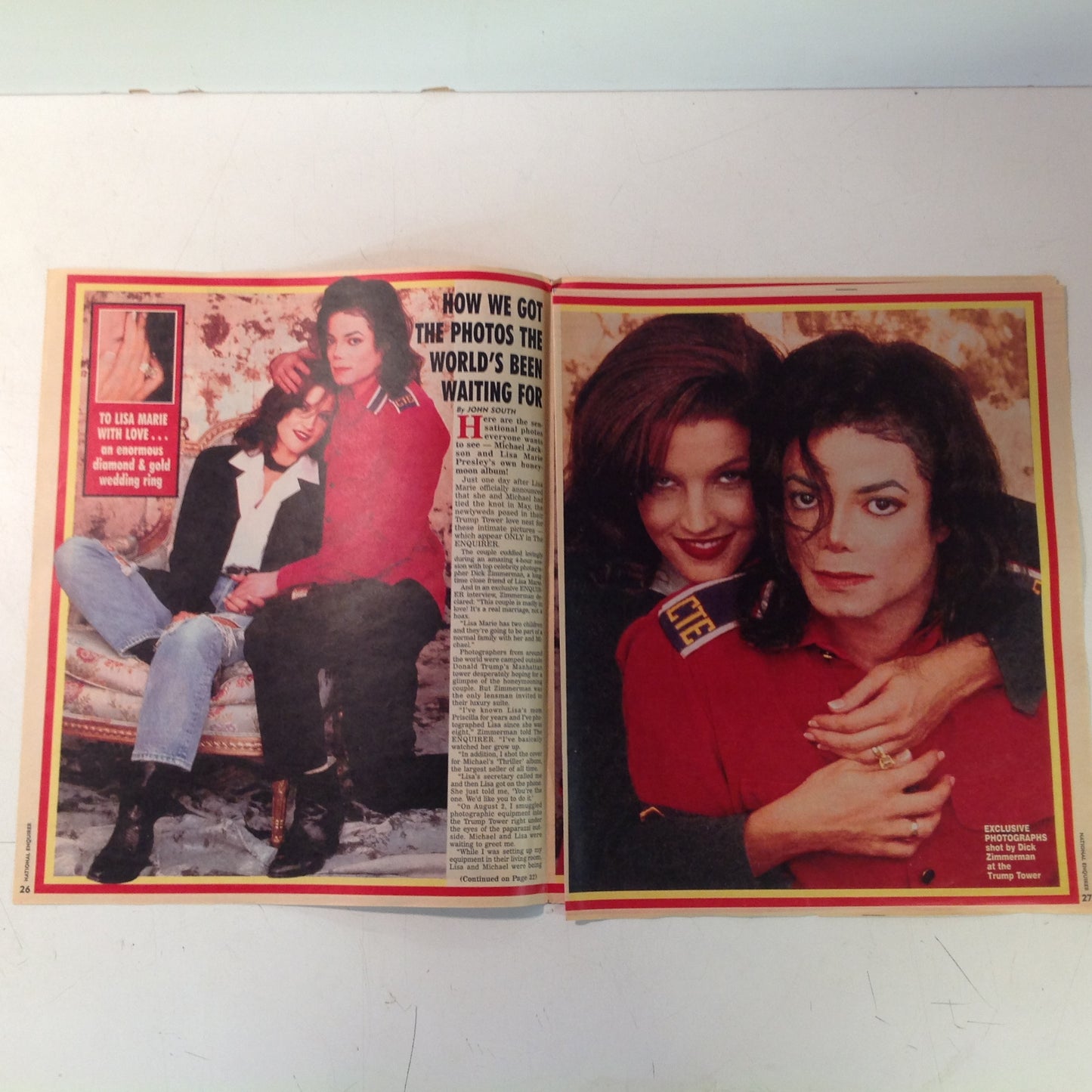 Vintage 1990's NATIONAL ENQUIRER Michael Jackson & Lisa Marie Presley 8-Page Special Section