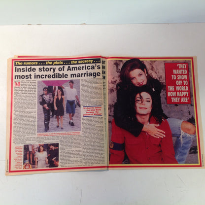 Vintage 1990's NATIONAL ENQUIRER Michael Jackson & Lisa Marie Presley 8-Page Special Section