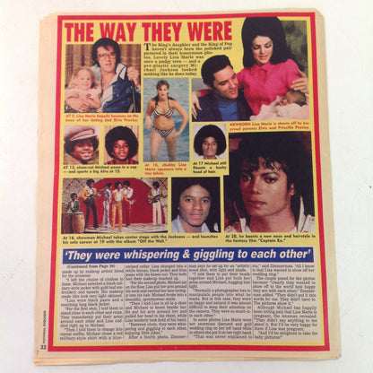 Vintage 1990's NATIONAL ENQUIRER Michael Jackson & Lisa Marie Presley 8-Page Special Section