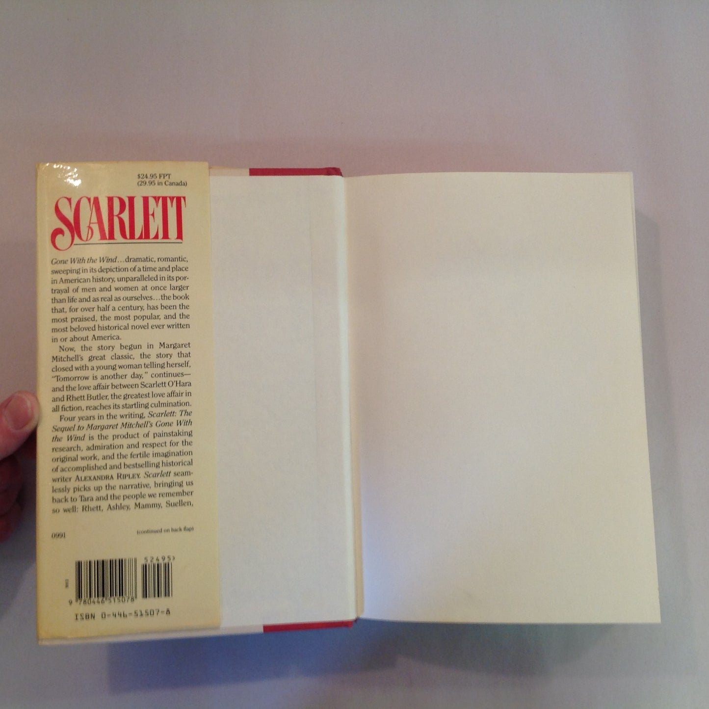 Vintage 1991 Hardcover Scarlett: The Sequel to Margaret Mitchell's Gone with the Wind Alexandra Ripley