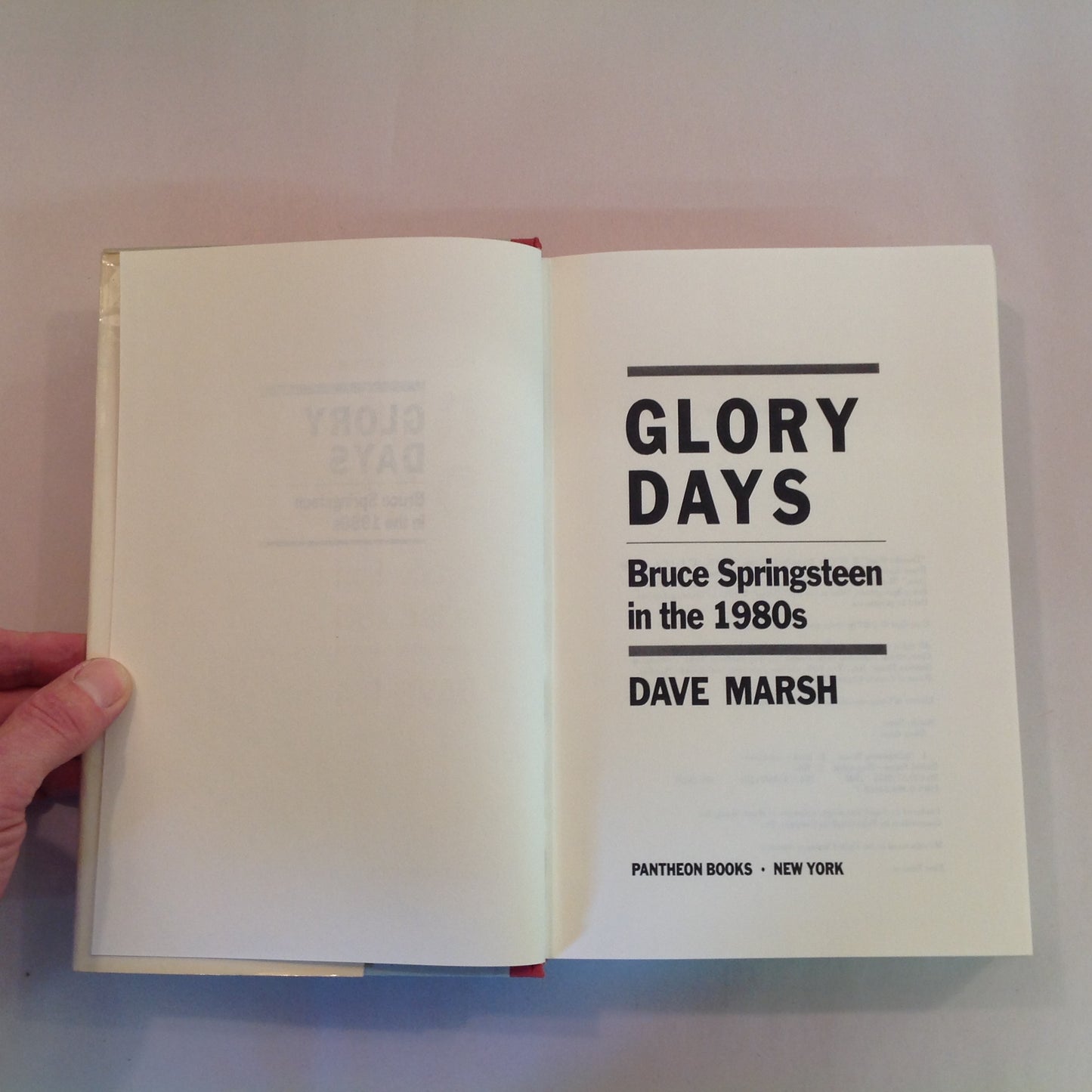 Vintage 1987 Hardcover Glory Days: Bruce Springsteen in the 1980's Dave Marsh First Ed