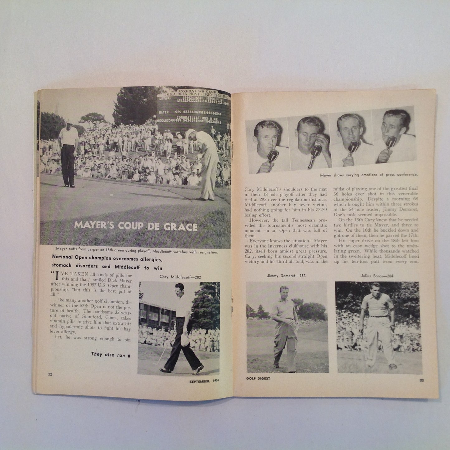 Vintage September 1957 GOLF DIGEST Magazine Dick and Doris Mayer Billy Joe Patton Play in the Wind