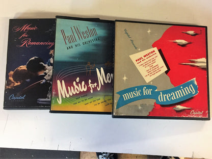 Vintage Paul Weston & His Orchestra 45's Set 3 Box Sets Dreaming, Memories & Romancing