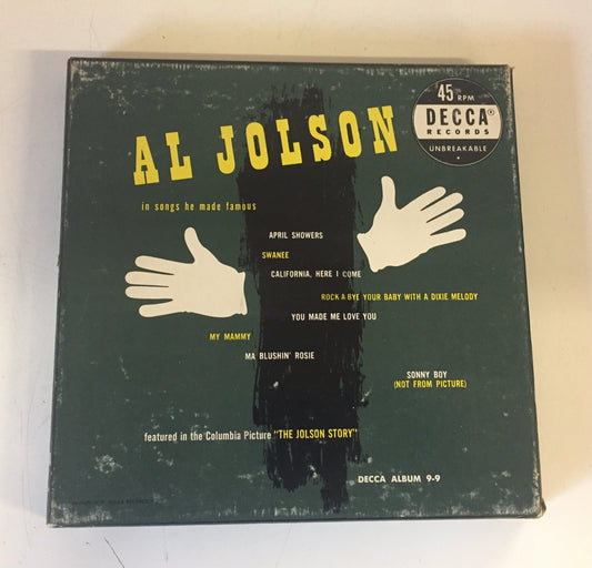 Vintage 1949 AL JOLSON 45 RPM Box Set, In Songs He Made Famous DECCA Records
