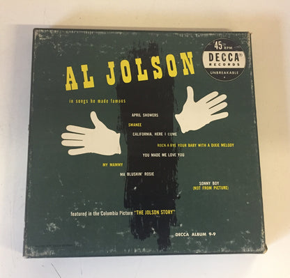 Vintage 1949 AL JOLSON 45 RPM Box Set, In Songs He Made Famous DECCA Records
