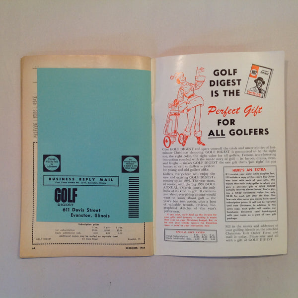 Vintage December 1958 GOLF DIGEST Magazine Swinging Wrist Cock for Control and Christmas Gifts