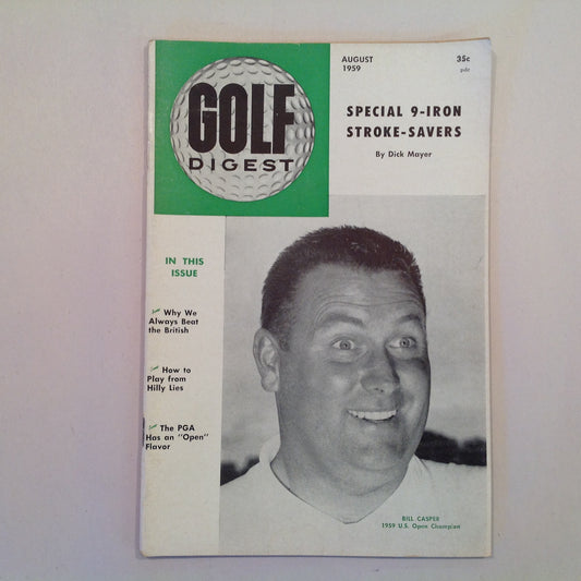 Vintage August 1959 GOLF DIGEST Magazine Bill Casper US Open PGA 9-Irons