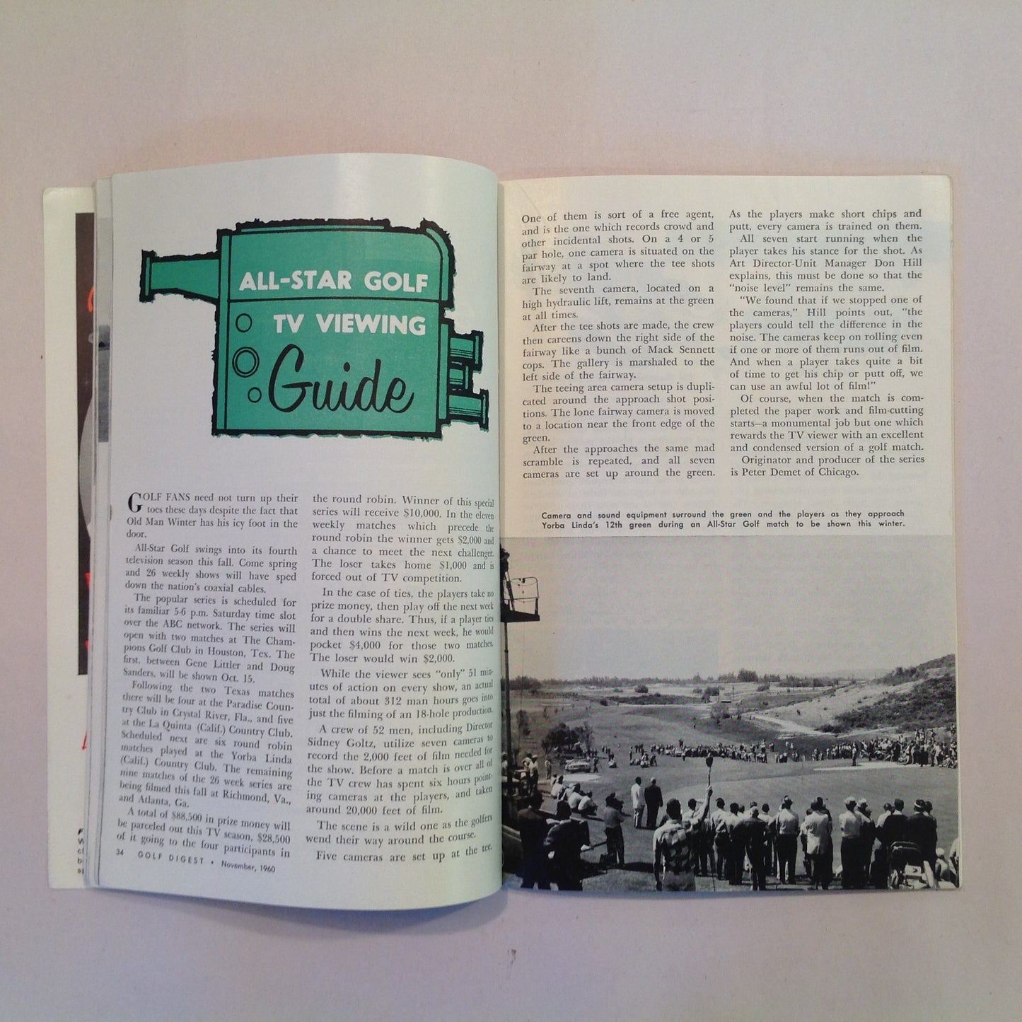 Vintage November 1960 GOLF DIGEST Magazine Jackie Gleason All-Star Golf TV Viewing Guide