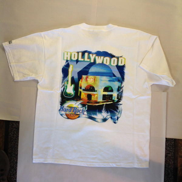 Authentic Hard Rock Cafe Hollywood Souvenir Men's XL White Heavy Tee T-Shirt with Tags