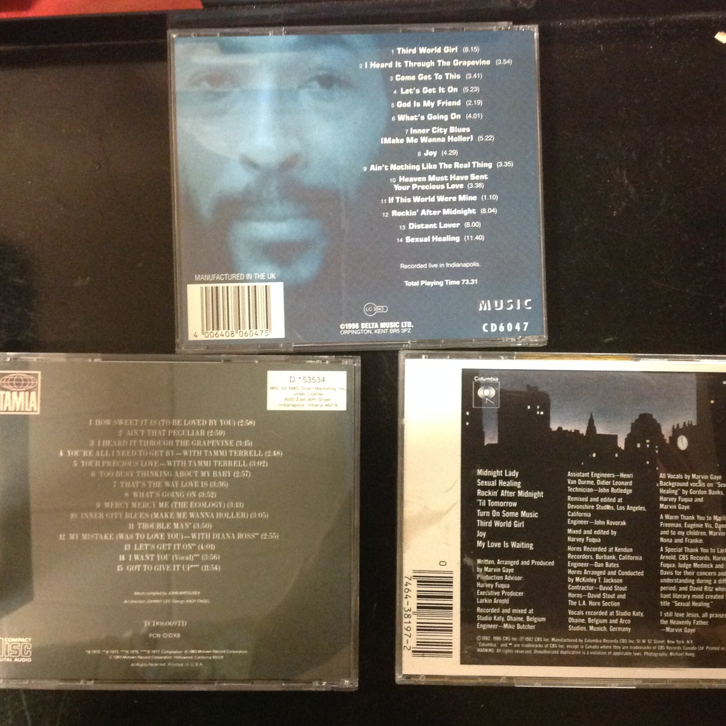 3 Disc SET BARGAIN CDs Marvin Gaye Midnight Love Sexual Healing CK38197 CD6047 TCD06069TD