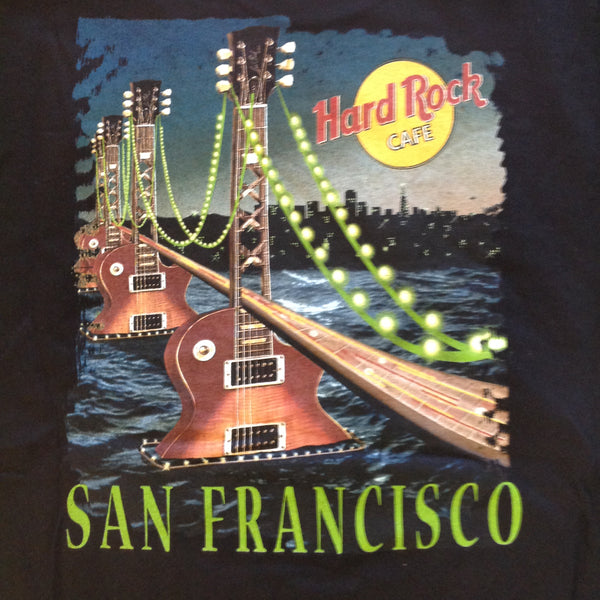 Authentic Men's XL Cotton Black Short Sleeve Souvenir Hard Rock Cafe San Francisco T-Shirt Unworn