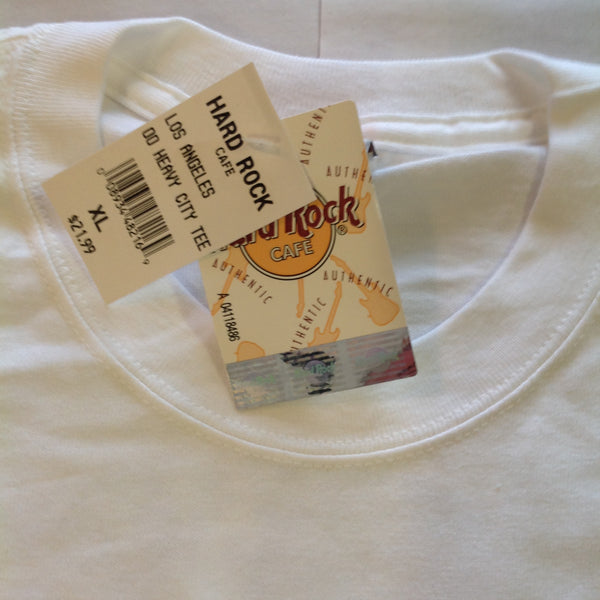 Authentic Souvenir White Cotton Men's XL Short Sleeve Hard Rock Cafe Los Angeles T-Shirt