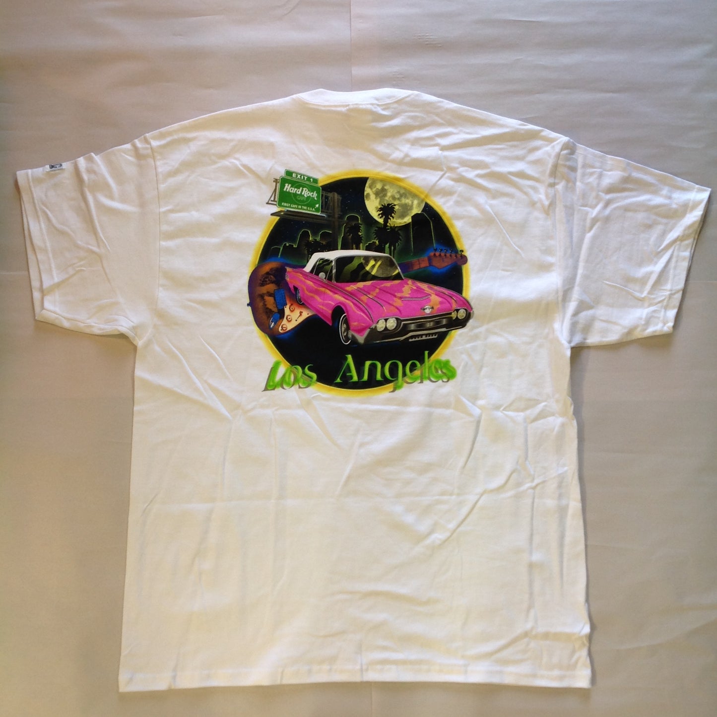 Authentic Souvenir White Cotton Men's XL Short Sleeve Hard Rock Cafe Los Angeles T-Shirt