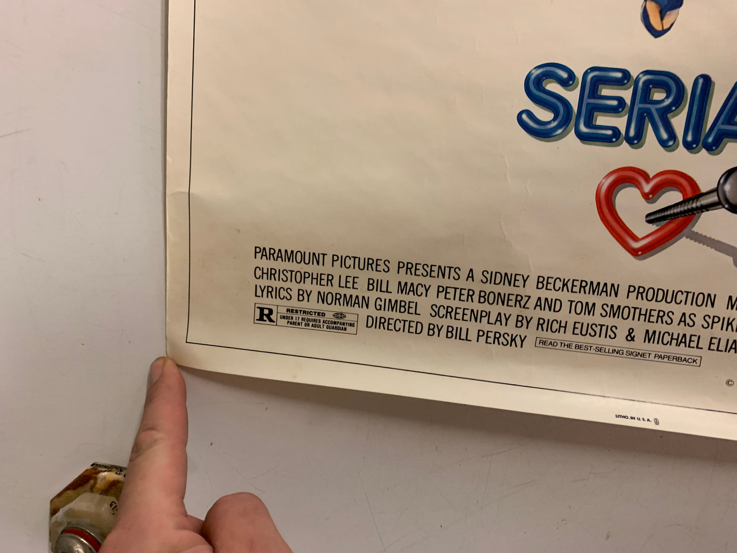 Vintage 1980 SERIAL Movie Theater Give Away Poster