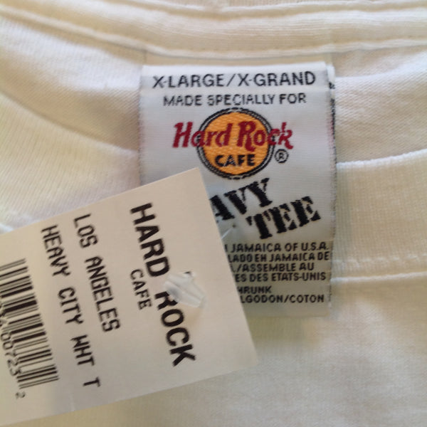 Authentic Souvenir Men's XL White Short-Sleeve Hard Rock Cafe Los Angeles Heavy City Motif Unworn with Tags