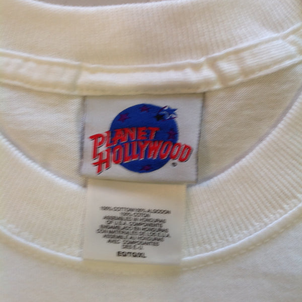 Vintage 1991 Authentic Souvenir White Men's XL Short Sleeve Planet Hollywood Indianapolis T-Shirt
