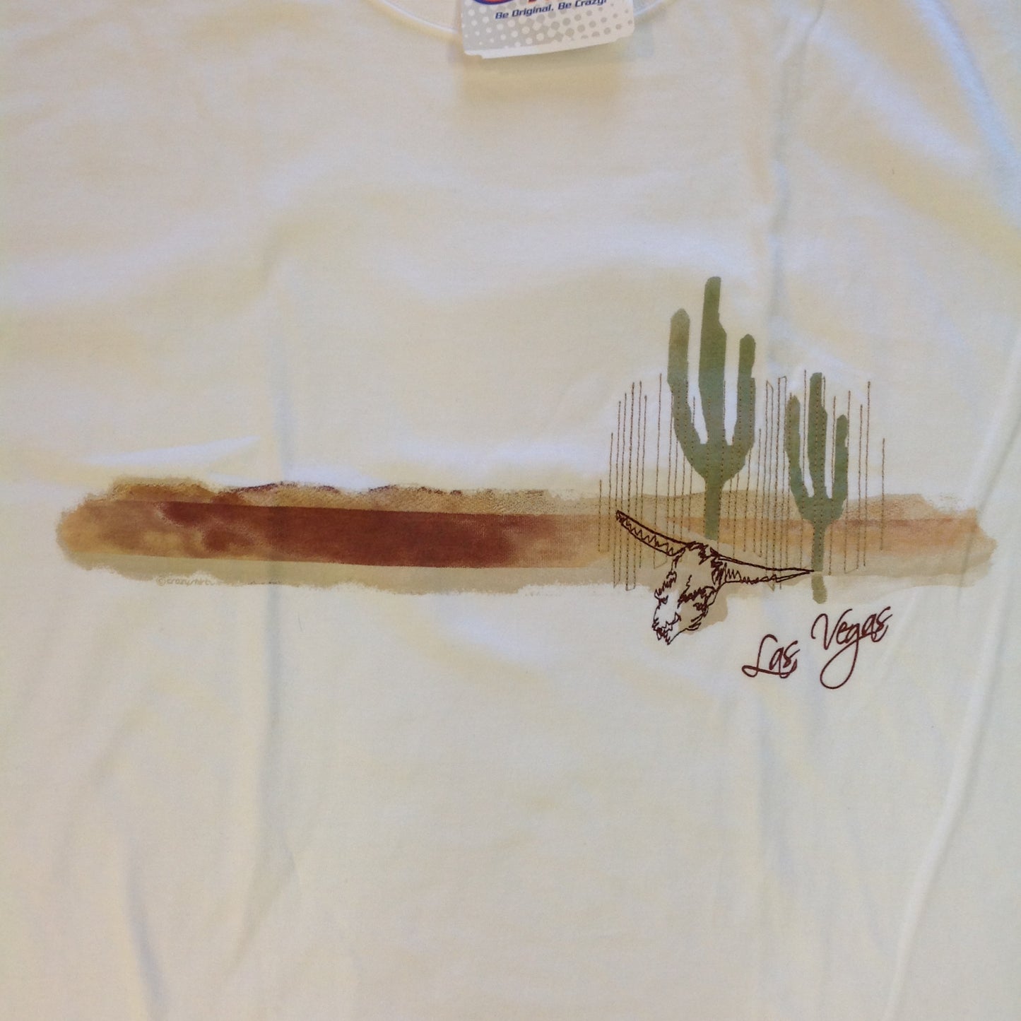 CrazyShirts Men's XL White Short Sleeve Las Vegas Deserted Souvenir T-Shirt with Tags