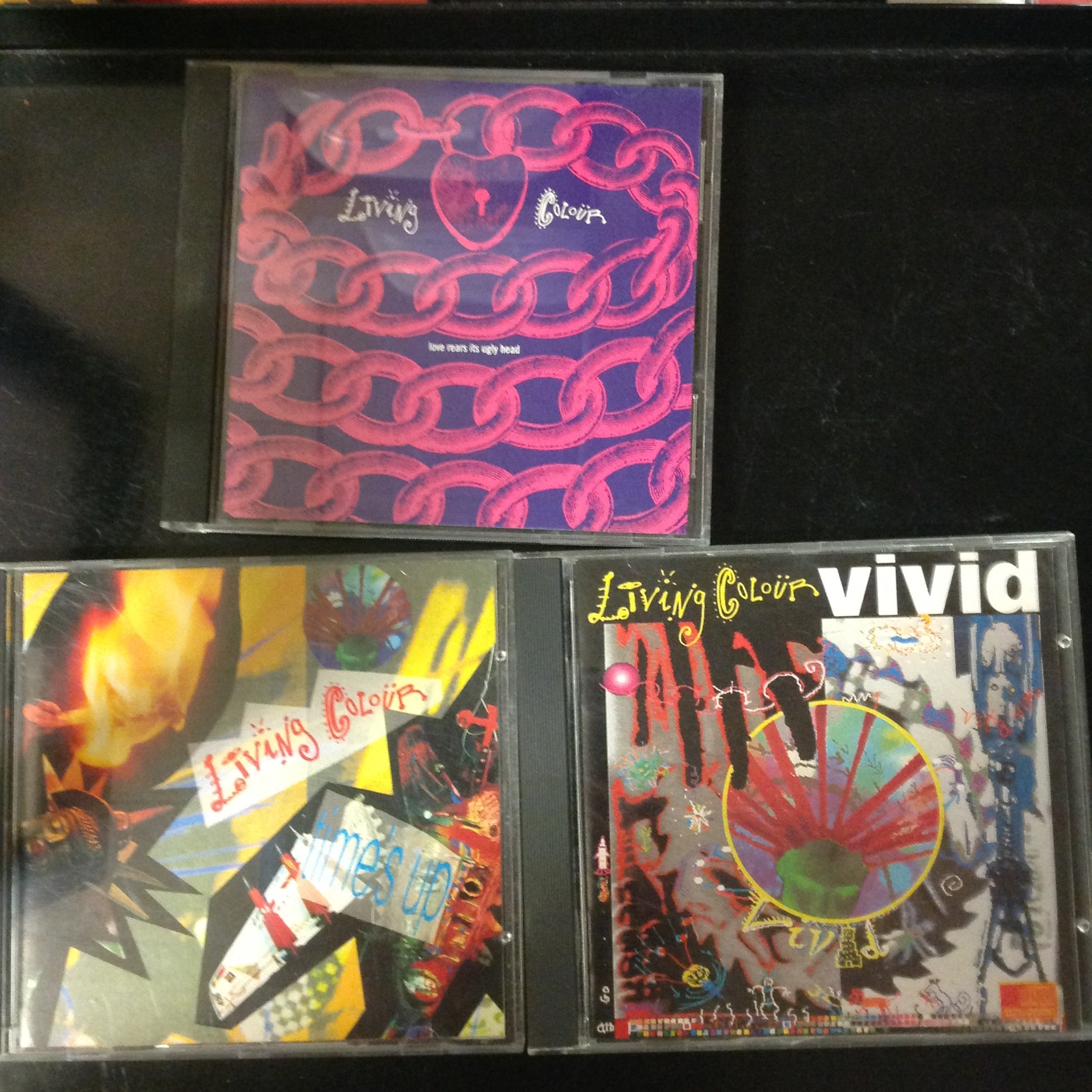 Set of 3 BARGAIN CD's Living Color Love Rears Its Ugly Head Vivid Time's Up Deep House Downtempo 49K73677 EK44099 EK46202