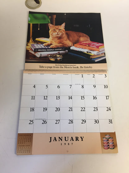 Vintage 1987 HOW TO TRAIN YOUR OWNER CALENDAR Morris The Cat 9-LIVES ADVERTISING