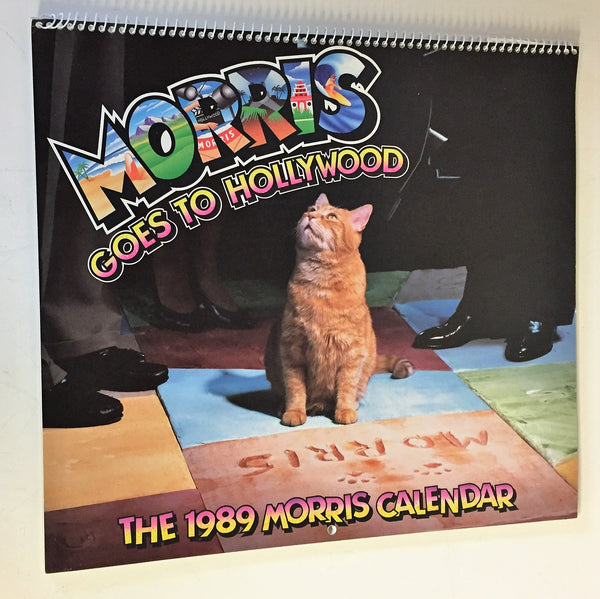 Vintage 1989 MORRIS GOES TO HOLLYWOOD CALENDAR Morris The Cat 9-LIVES ADVERTISING