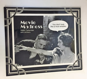 Vintage 1986 MOVIE MADNESS Calendar W/ Stickers Classics