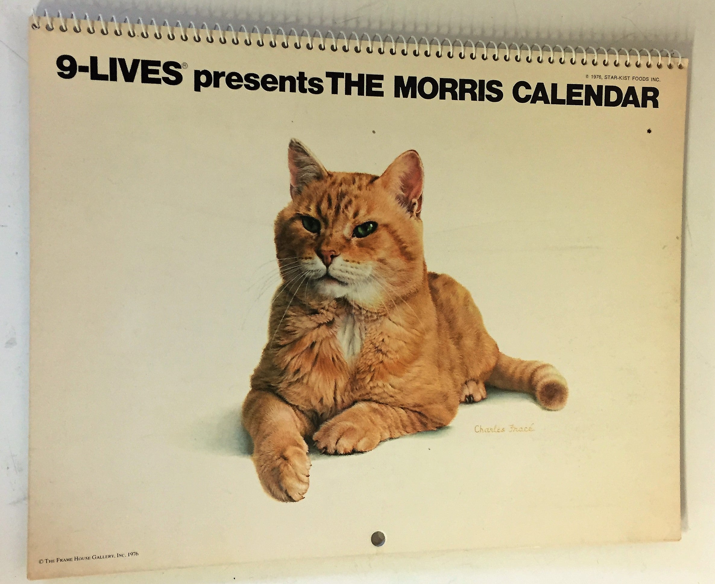 Vintage 1977 9-Lives Presents THE MORRIS CALENDAR Morris The Cat – Time 