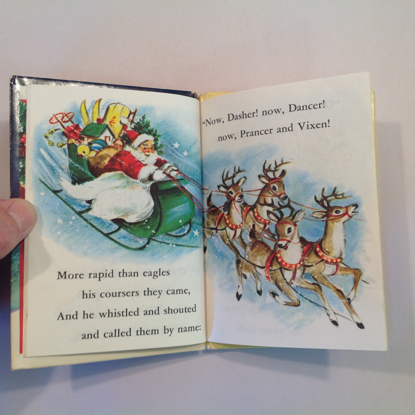 Vintage 1950 Children's Hardcover The Night Before Christmas McNally Junior Elf