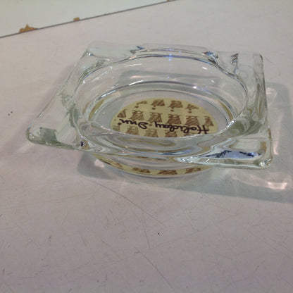 Vintage 1970's Holiday Inn Hotel Motel Clear Glass Ash Tray Beige Silhouette Logo
