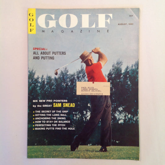 Vintage August 1960 GOLF Magazine Sam Snead Putters and Putting