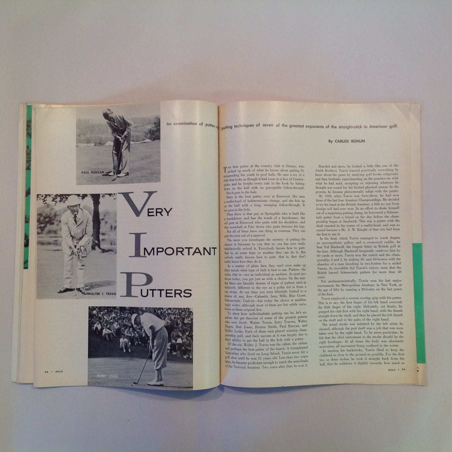 Vintage August 1960 GOLF Magazine Sam Snead Putters and Putting