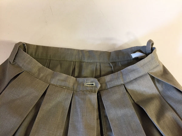 Stunning Vintage Adekaars Army Green Pleated Waist Circle Skirt