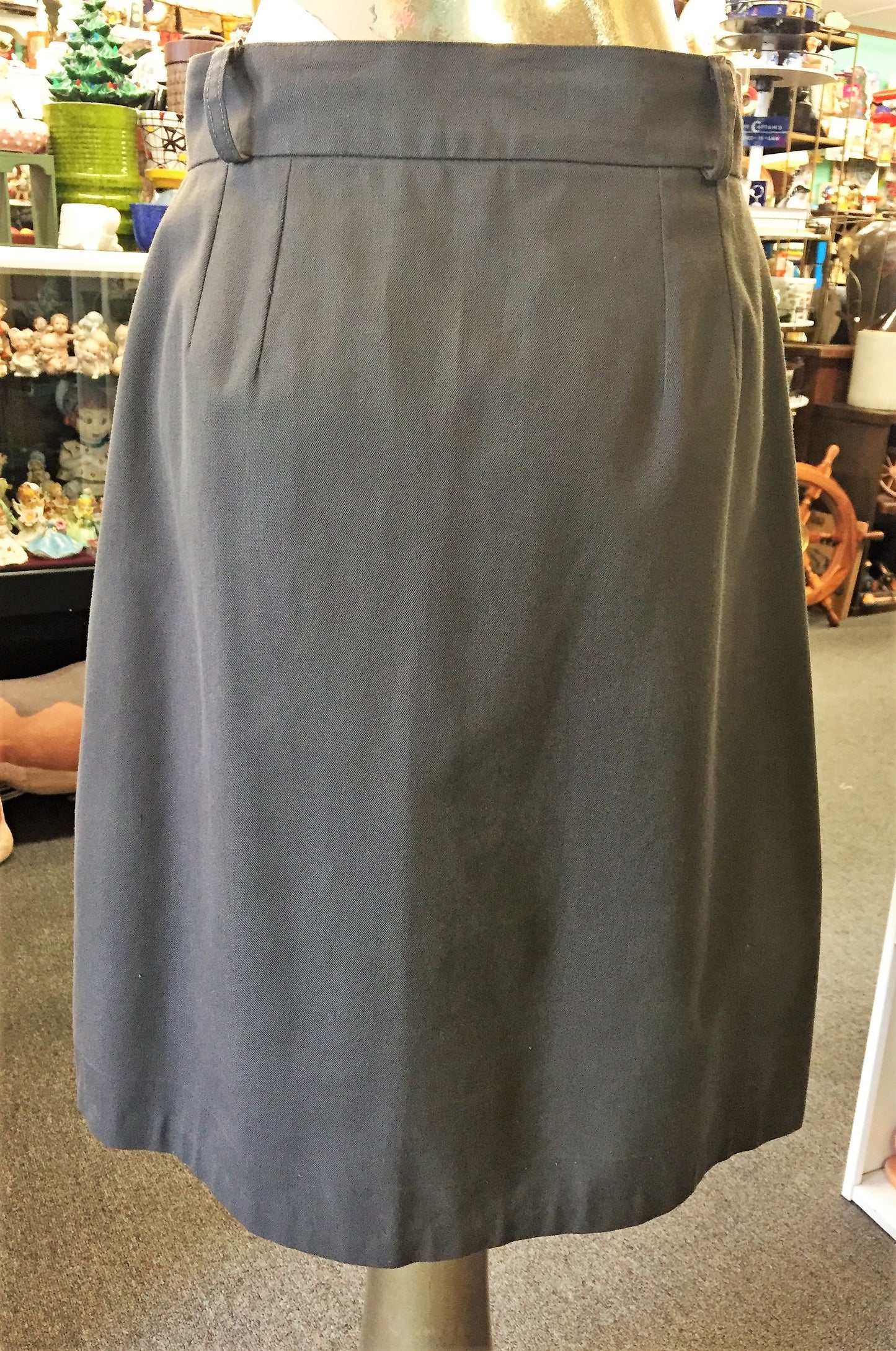 Vintage 1970's 80's Brownish Gray Businesses Mini Skirt