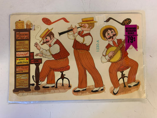 Vintage Meyercord Decorator Decals NOS Band Musical Fun