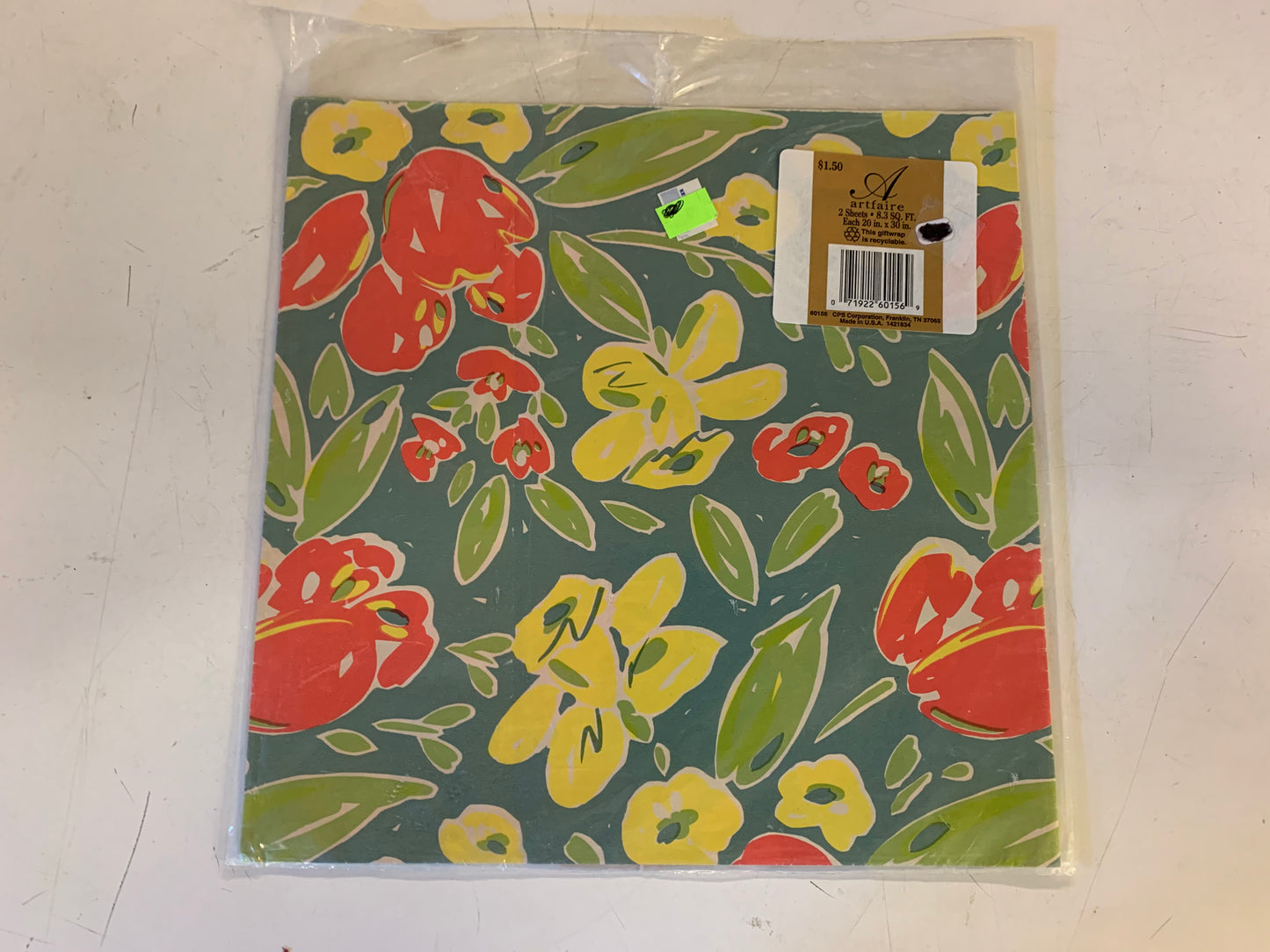 Vintage Artfair Floral Wrapping Paper NOS USA