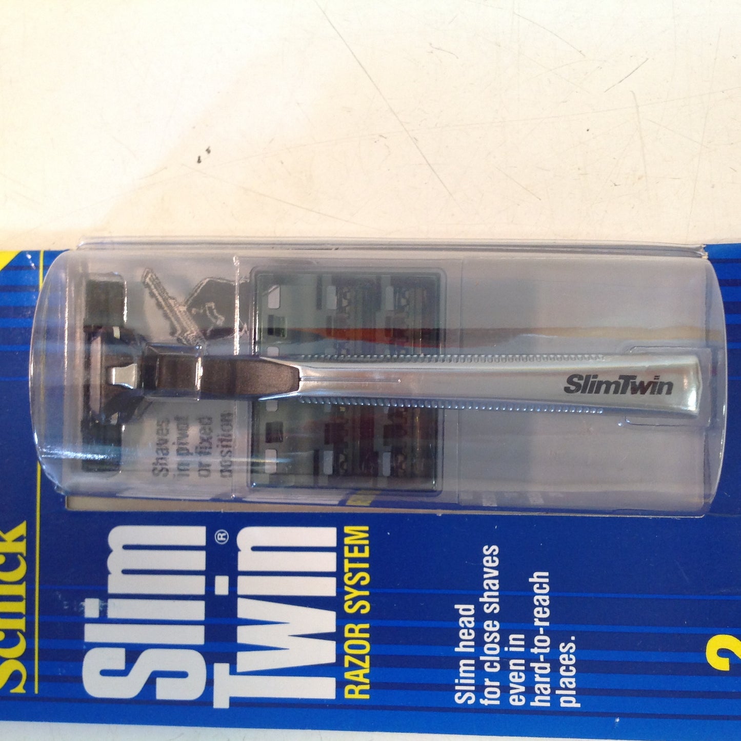 Vintage 1989 NOS Shick Slim Twin Razor System Razor and Two Twin-Blade Cartridges Unopened