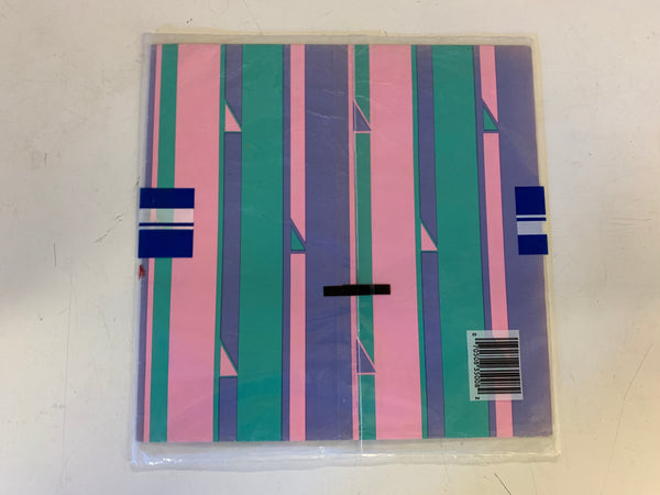 Vintage All Occasion Cleo Gift Wrap Abstract Pastel Strips Pink Green Purple