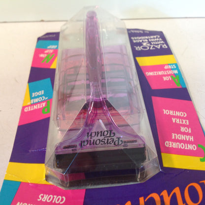 Vintage 1990 NOS Schick Personal Touch Razor System Purple Women's 2 Cartridges