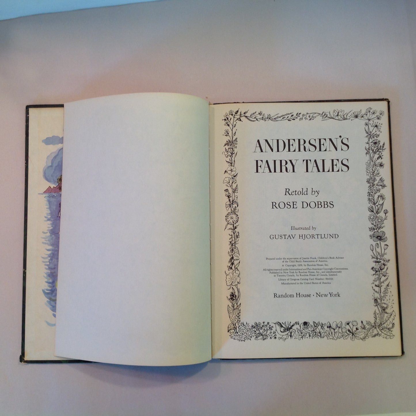 Vintage 1958 Children's Hardcover Andersen's Fairy Tales Rose Dobbs Gustav Hjortlund